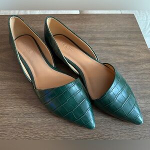 J.Crew teal crocodile flats women’s size 8